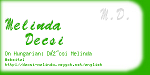 melinda decsi business card